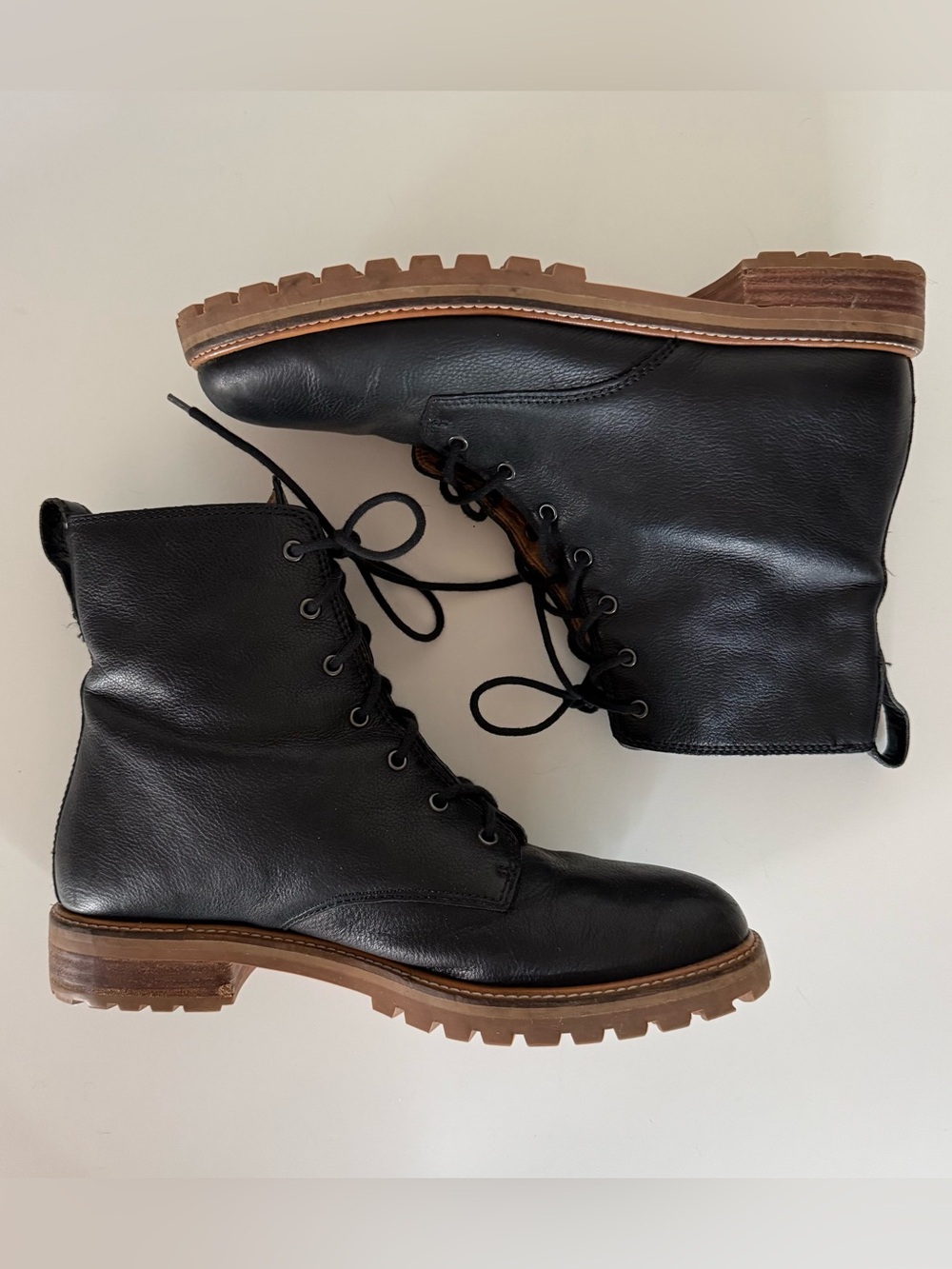 Madewell The Clair black lace up boots size 9